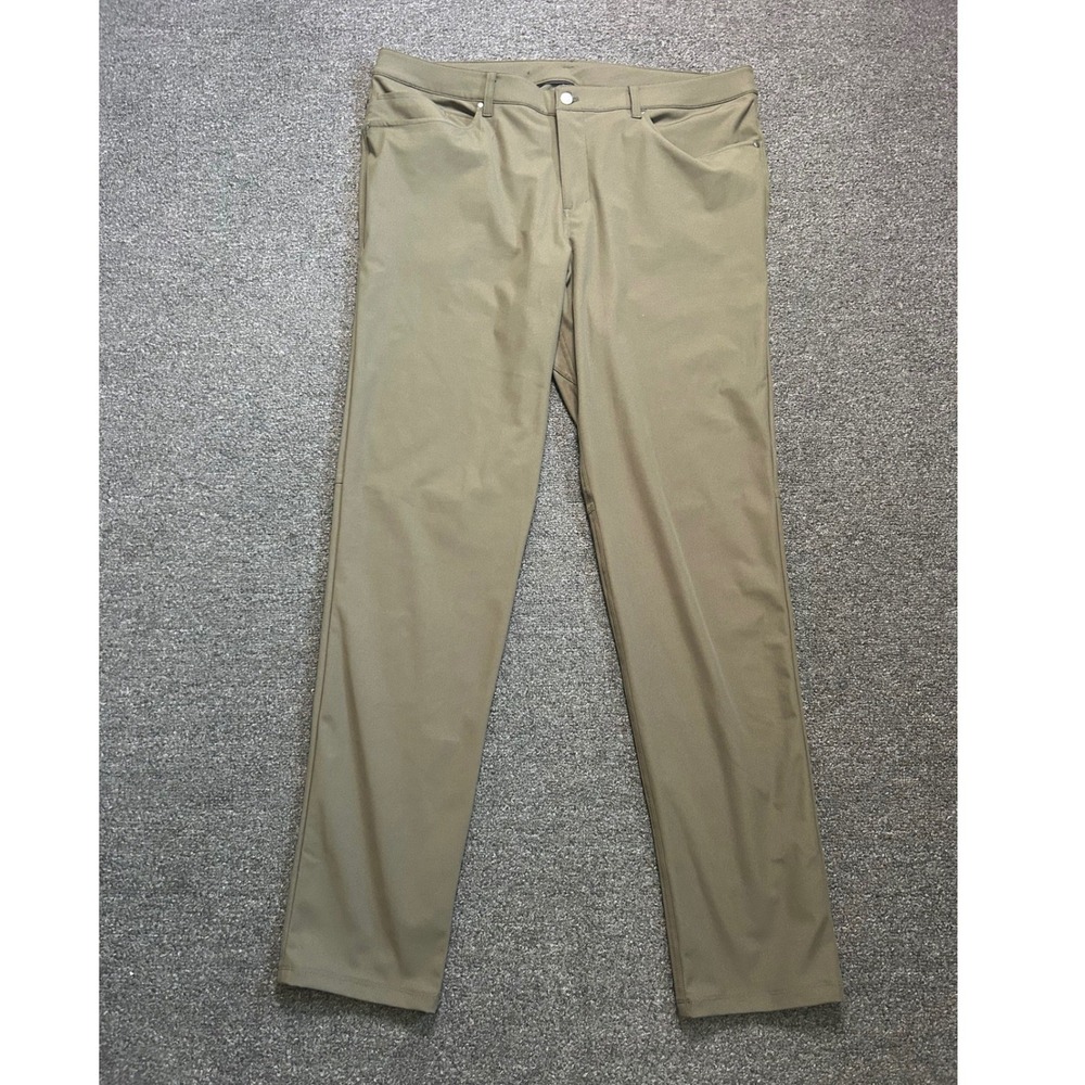 Lululemon Commission Pants Olive Green Mens 40 Tall Slim Straight Performance